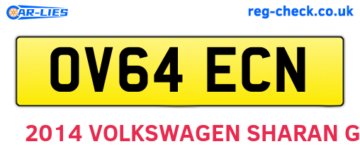 OV64ECN are the vehicle registration plates.