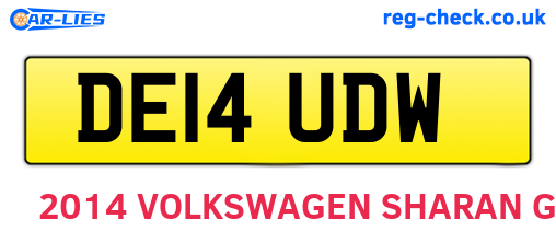 DE14UDW are the vehicle registration plates.