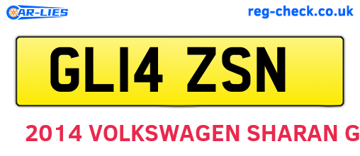 GL14ZSN are the vehicle registration plates.