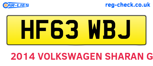 HF63WBJ are the vehicle registration plates.