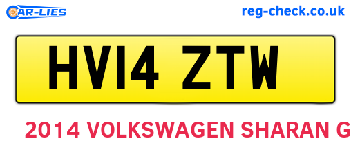 HV14ZTW are the vehicle registration plates.