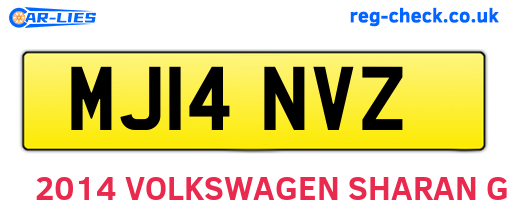 MJ14NVZ are the vehicle registration plates.