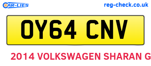 OY64CNV are the vehicle registration plates.