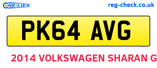 PK64AVG are the vehicle registration plates.