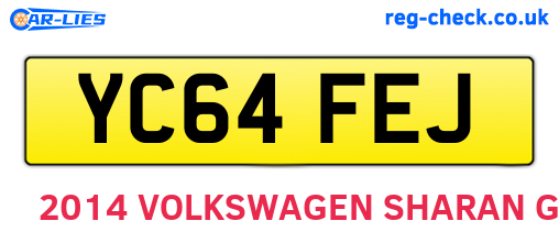 YC64FEJ are the vehicle registration plates.
