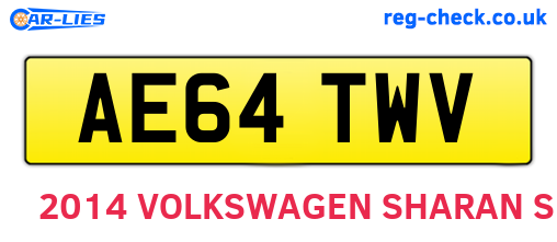 AE64TWV are the vehicle registration plates.