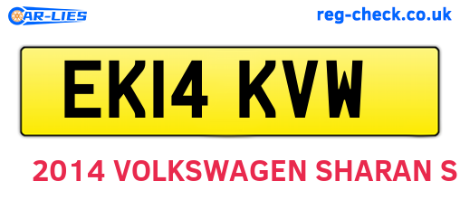 EK14KVW are the vehicle registration plates.