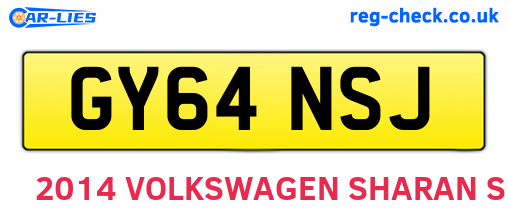 GY64NSJ are the vehicle registration plates.