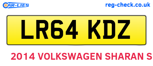 LR64KDZ are the vehicle registration plates.