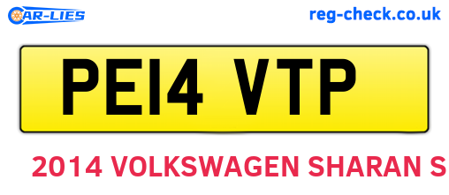 PE14VTP are the vehicle registration plates.