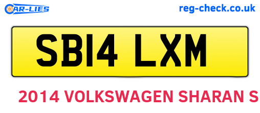 SB14LXM are the vehicle registration plates.