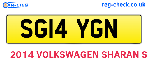 SG14YGN are the vehicle registration plates.