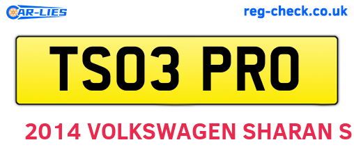TS03PRO are the vehicle registration plates.