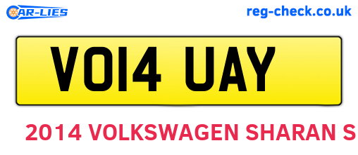 VO14UAY are the vehicle registration plates.