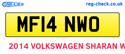 MF14NWO are the vehicle registration plates.