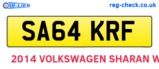SA64KRF are the vehicle registration plates.