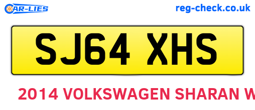 SJ64XHS are the vehicle registration plates.