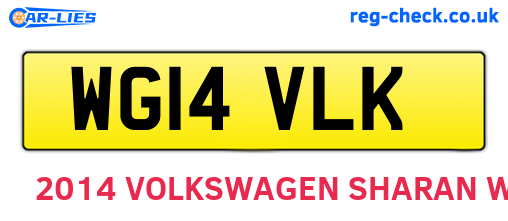 WG14VLK are the vehicle registration plates.