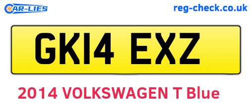GK14EXZ are the vehicle registration plates.