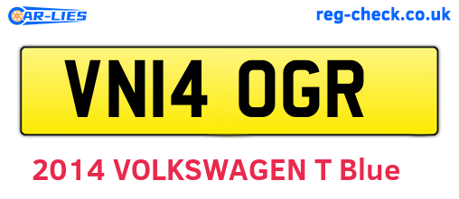 VN14OGR are the vehicle registration plates.