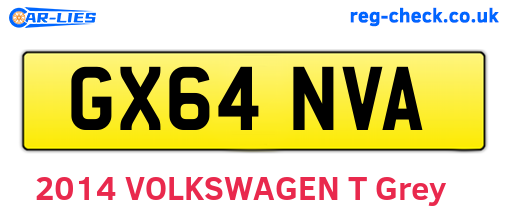 GX64NVA are the vehicle registration plates.