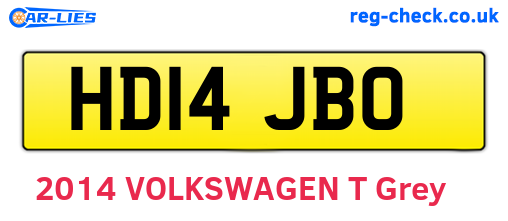 HD14JBO are the vehicle registration plates.