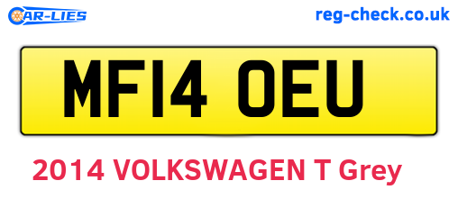 MF14OEU are the vehicle registration plates.