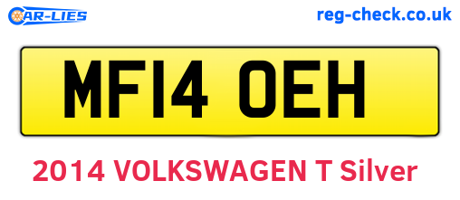 MF14OEH are the vehicle registration plates.