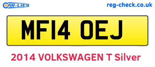 MF14OEJ are the vehicle registration plates.