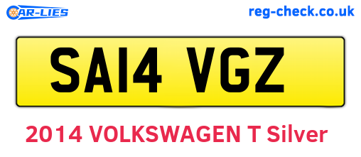 SA14VGZ are the vehicle registration plates.