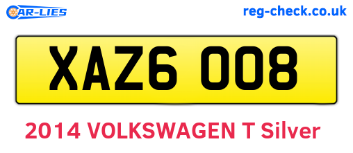 XAZ6008 are the vehicle registration plates.