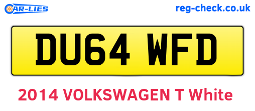 DU64WFD are the vehicle registration plates.