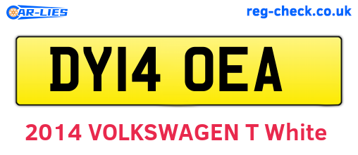 DY14OEA are the vehicle registration plates.