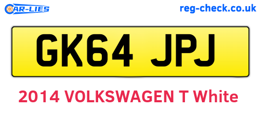 GK64JPJ are the vehicle registration plates.