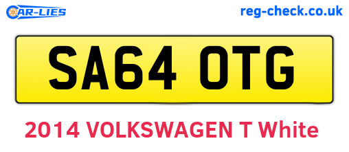 SA64OTG are the vehicle registration plates.