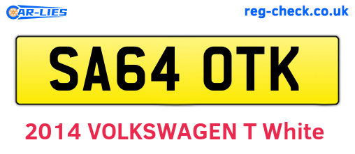 SA64OTK are the vehicle registration plates.