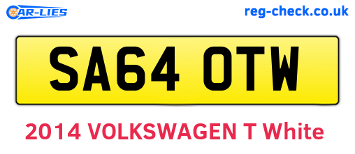 SA64OTW are the vehicle registration plates.