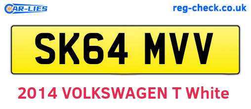 SK64MVV are the vehicle registration plates.