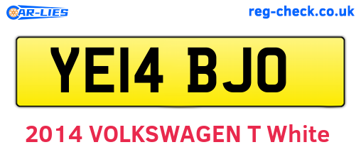 YE14BJO are the vehicle registration plates.