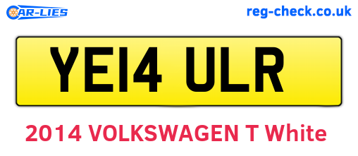 YE14ULR are the vehicle registration plates.