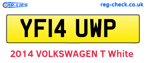 YF14UWP are the vehicle registration plates.