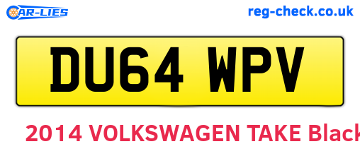 DU64WPV are the vehicle registration plates.