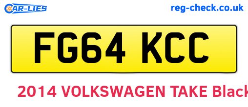 FG64KCC are the vehicle registration plates.