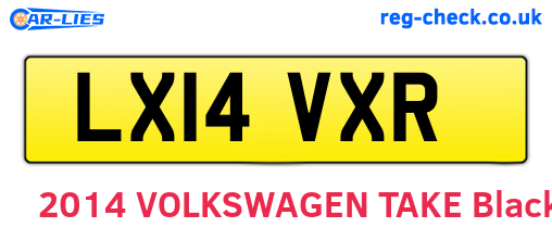 LX14VXR are the vehicle registration plates.