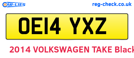 OE14YXZ are the vehicle registration plates.