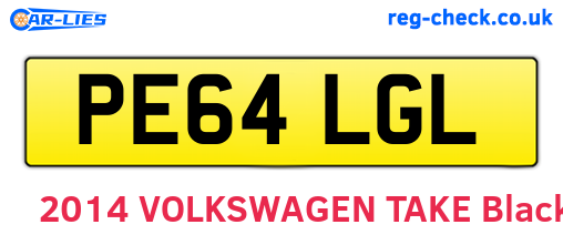 PE64LGL are the vehicle registration plates.