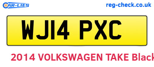 WJ14PXC are the vehicle registration plates.