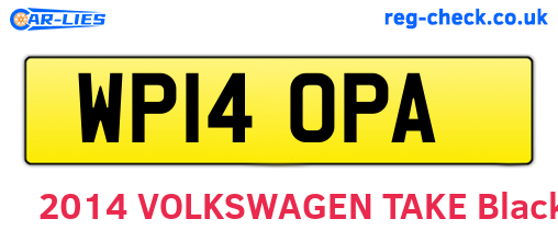 WP14OPA are the vehicle registration plates.