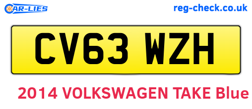CV63WZH are the vehicle registration plates.