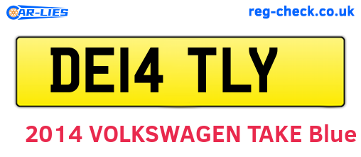 DE14TLY are the vehicle registration plates.